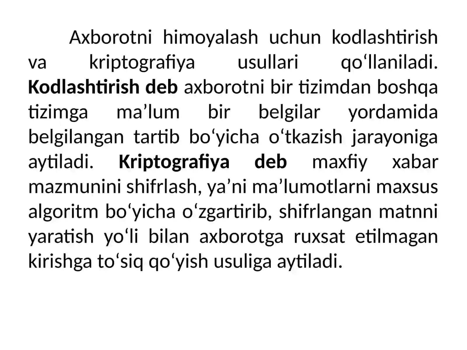 Axborotni himoyalashning kriptografik usullari 2