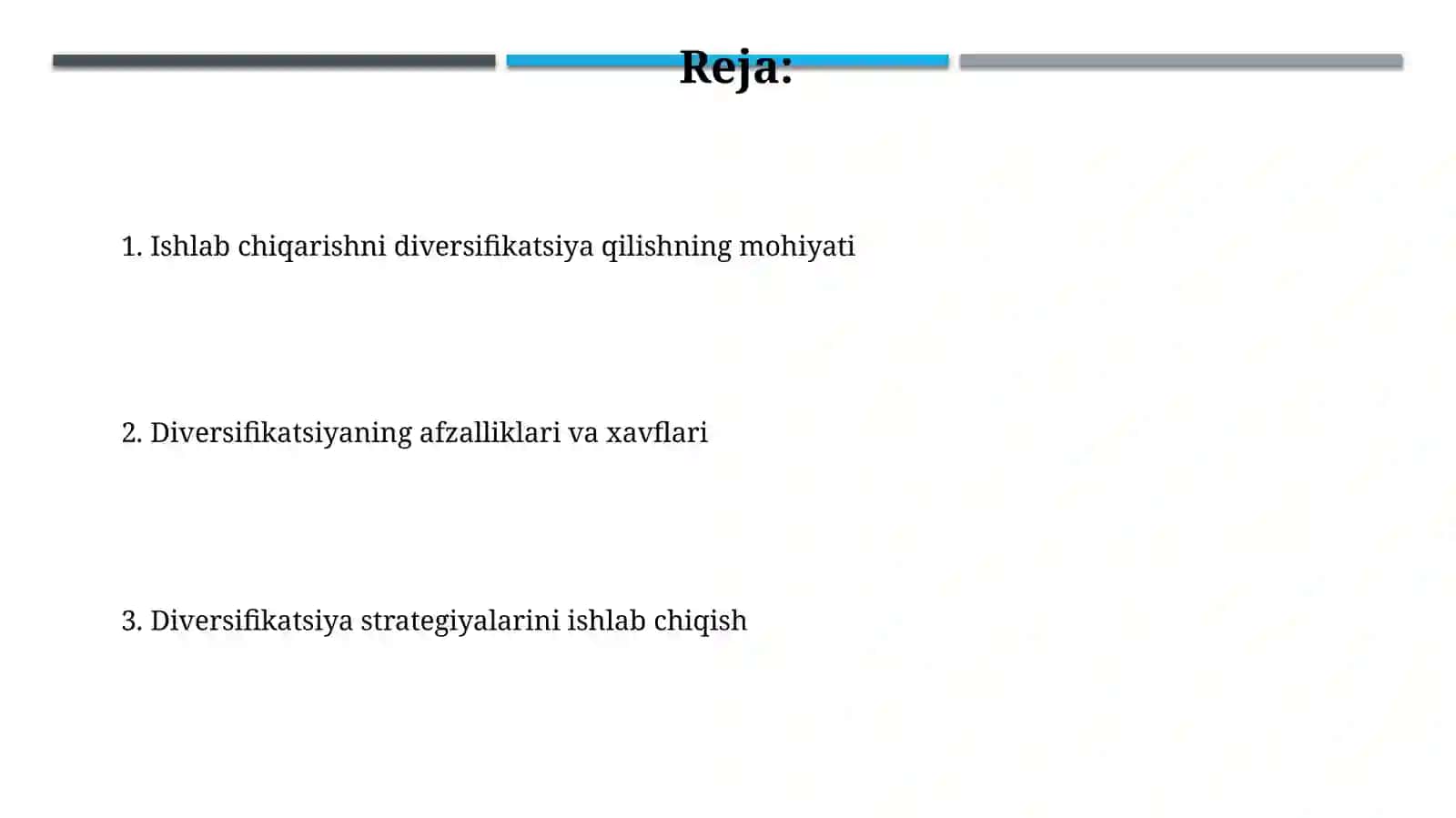 Ishlab chiqarishni diversifikatsiya qilish asoslari 2