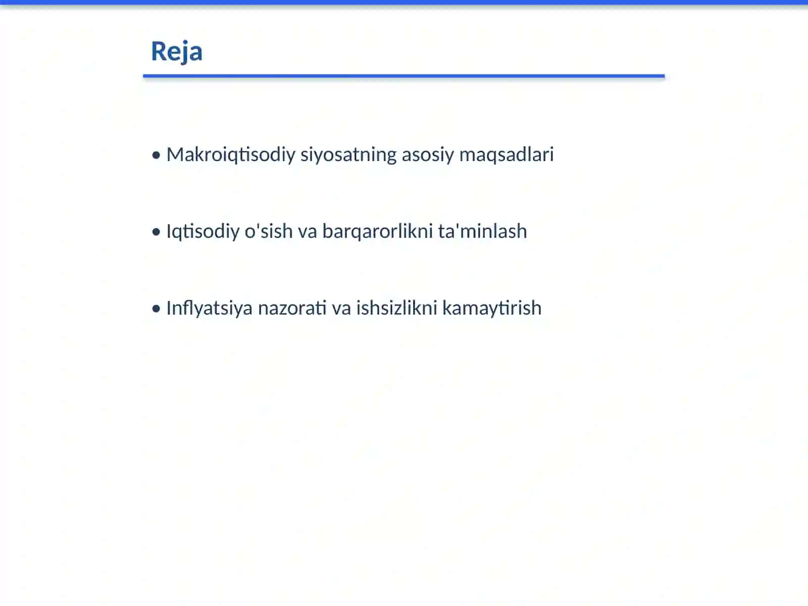 Makroiqtisodiy siyosatning maqsadlari va ularning ozaro muvofiqlashtirilishi 2