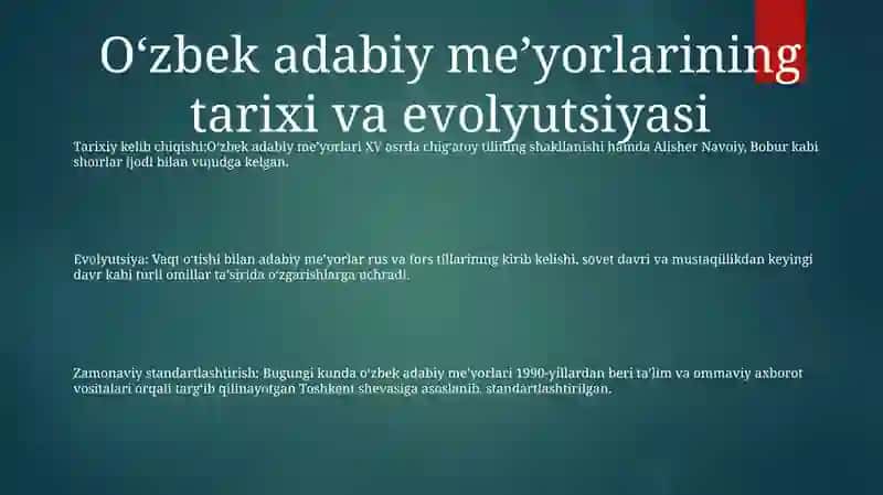 O'Zbek Tilining Adabiy Me'Yorlari 2
