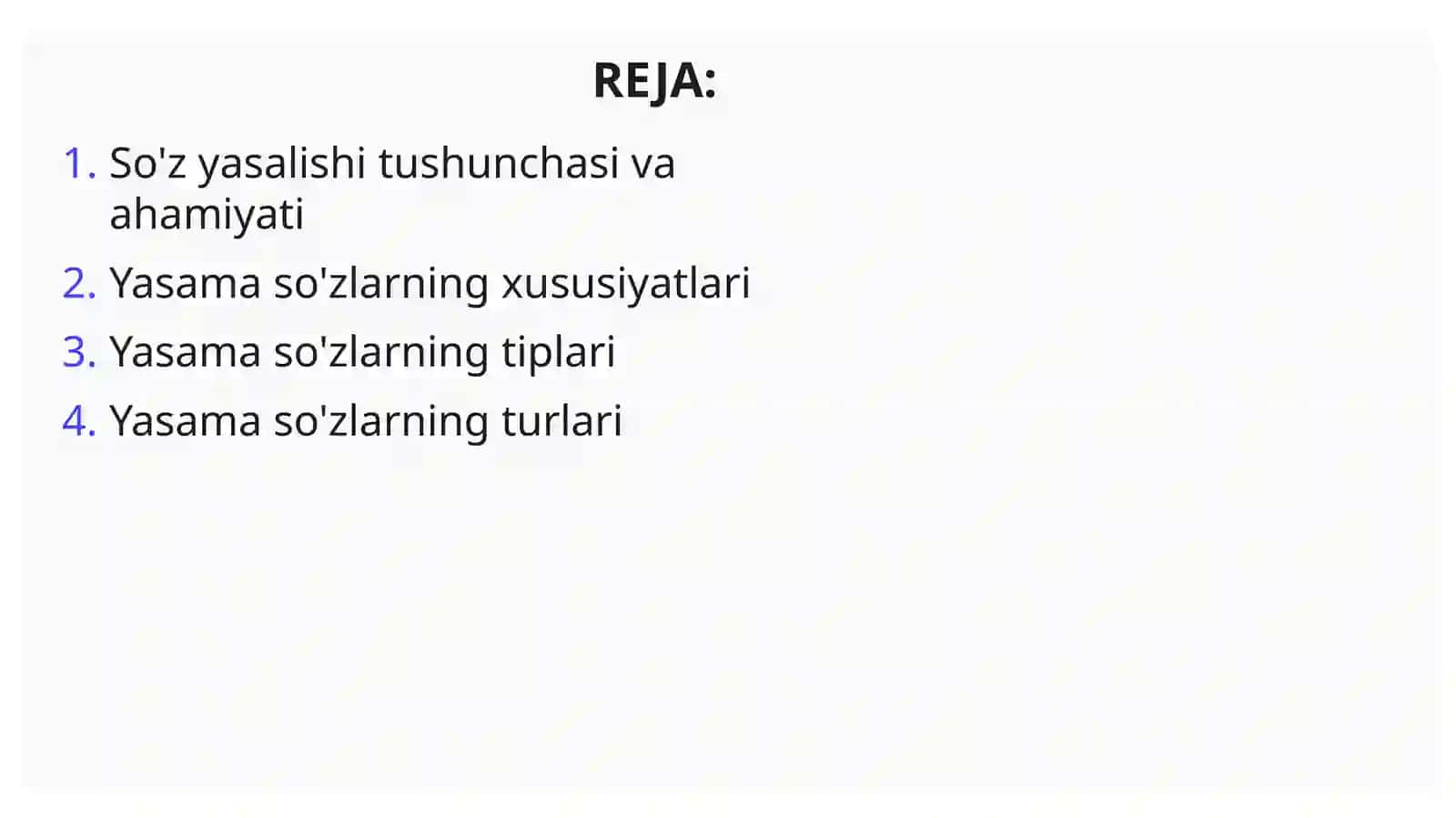 So'z Yasalishi: Yasama So'zlarning Xususiyatlari, Tiplari va Turlari 2