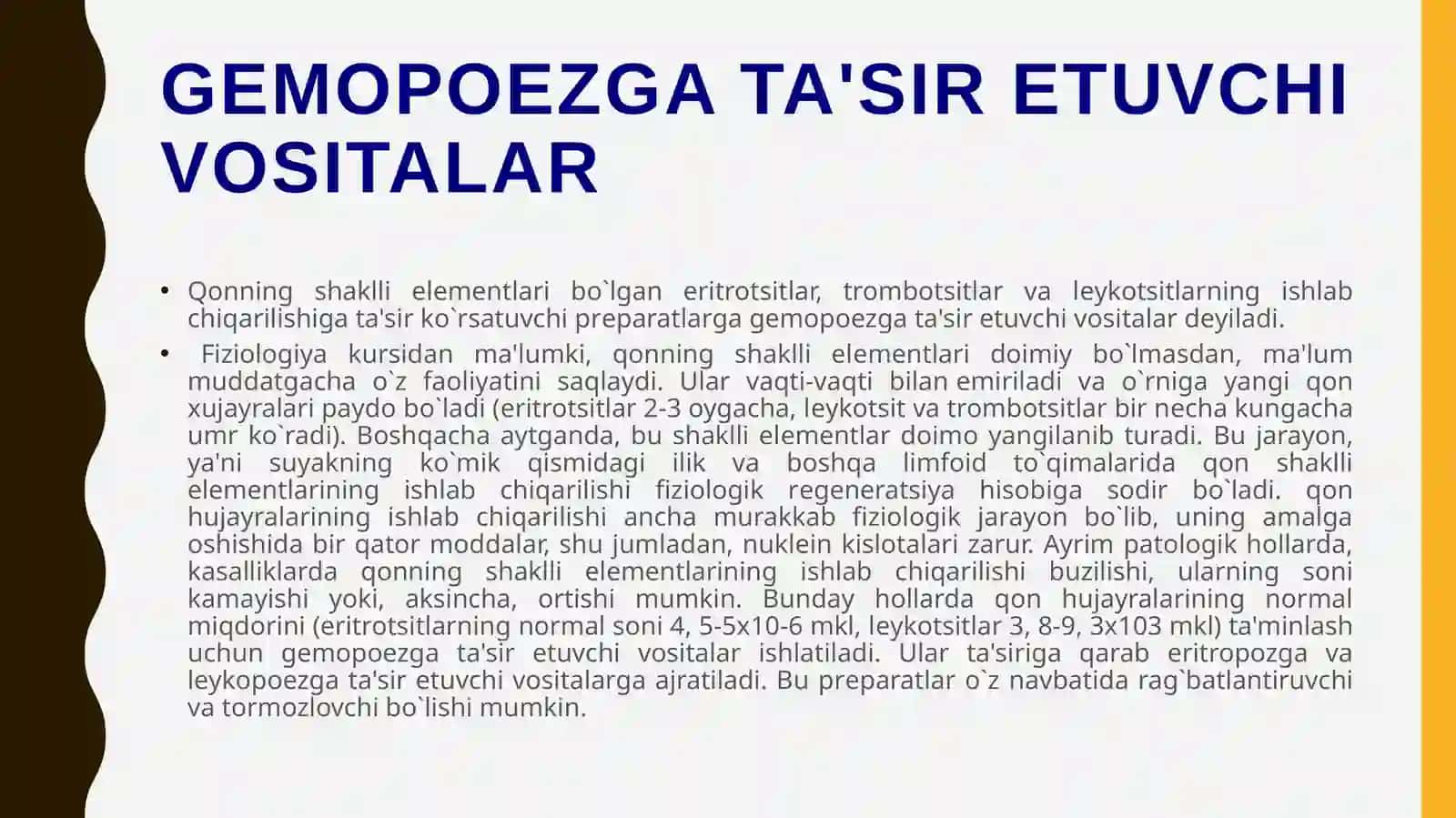 QON YARATILISHIGA TA’SIR KO’RSATUVCHI DORIVOSITALARFARMAKODINAMIKASI 2