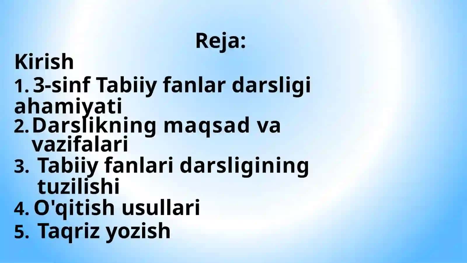 3-sinf Tabiiy fanlar darsligini tahlil qilish va taqriz yozish. 2