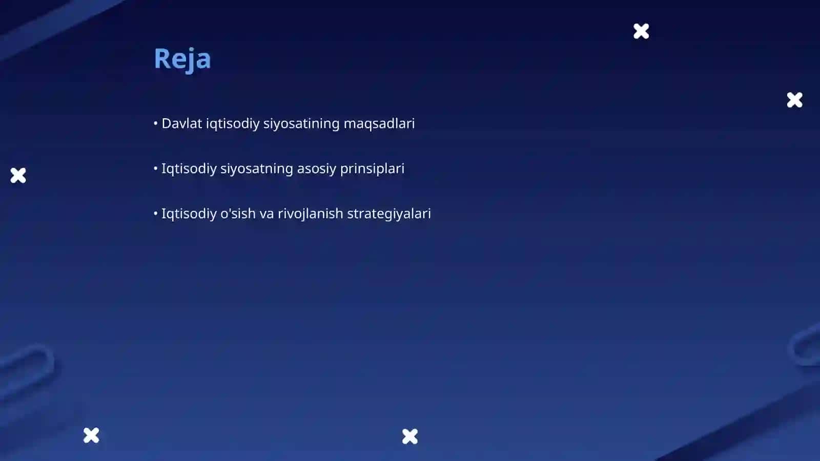 Oʻzbekistonda davlat iqtisodiy siyosatining maqsadlari, prinsiplari va asosiy yoʻnalishlari 2