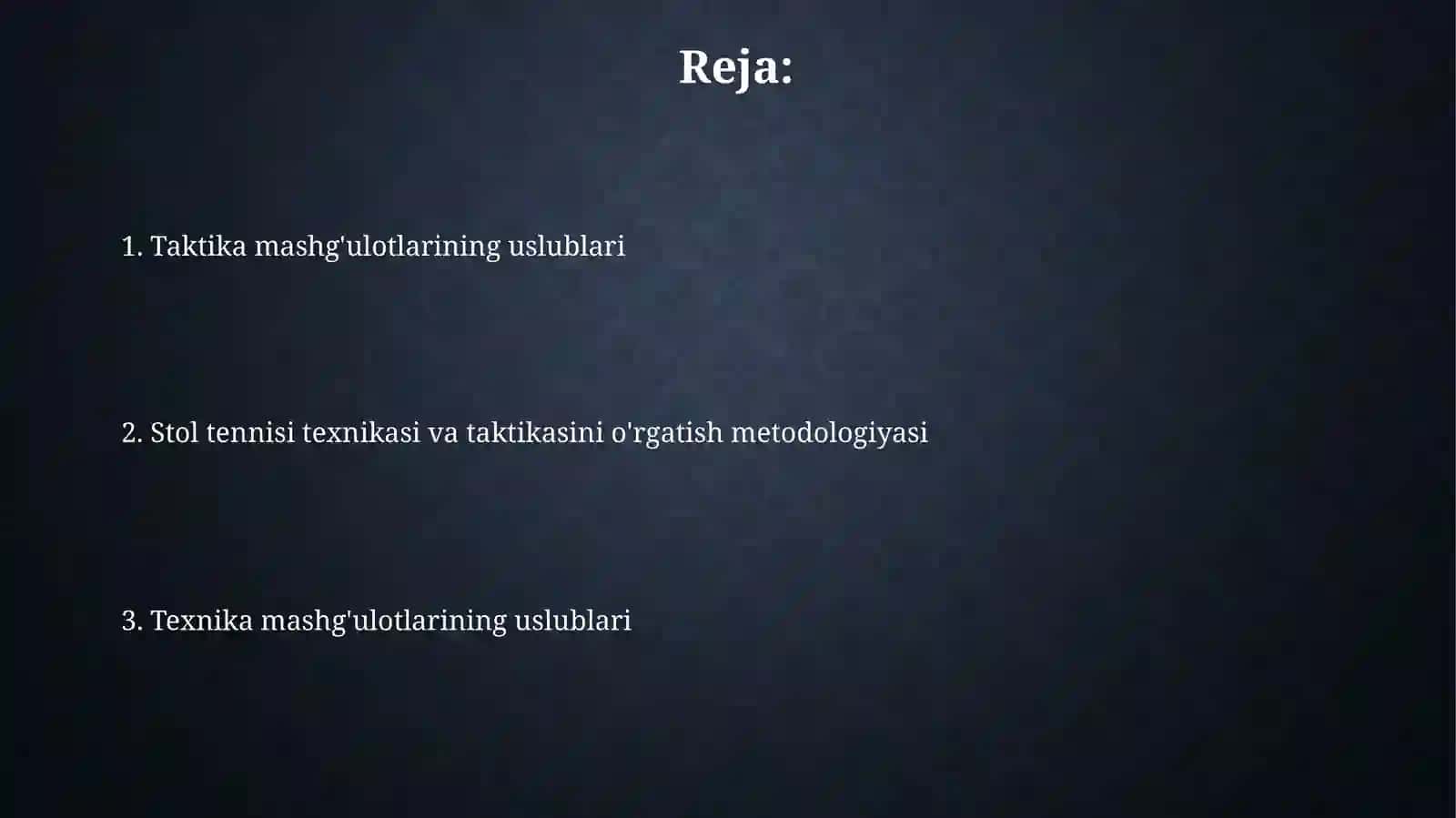 Stol tenisini texnikasiga va taktukasiga o‘rgatish uslubyati 2