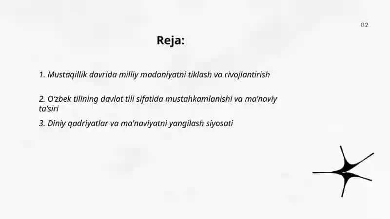 Oʻzbekiston mustaqillik yillarida manaviy madaniy taraqqiyot 2