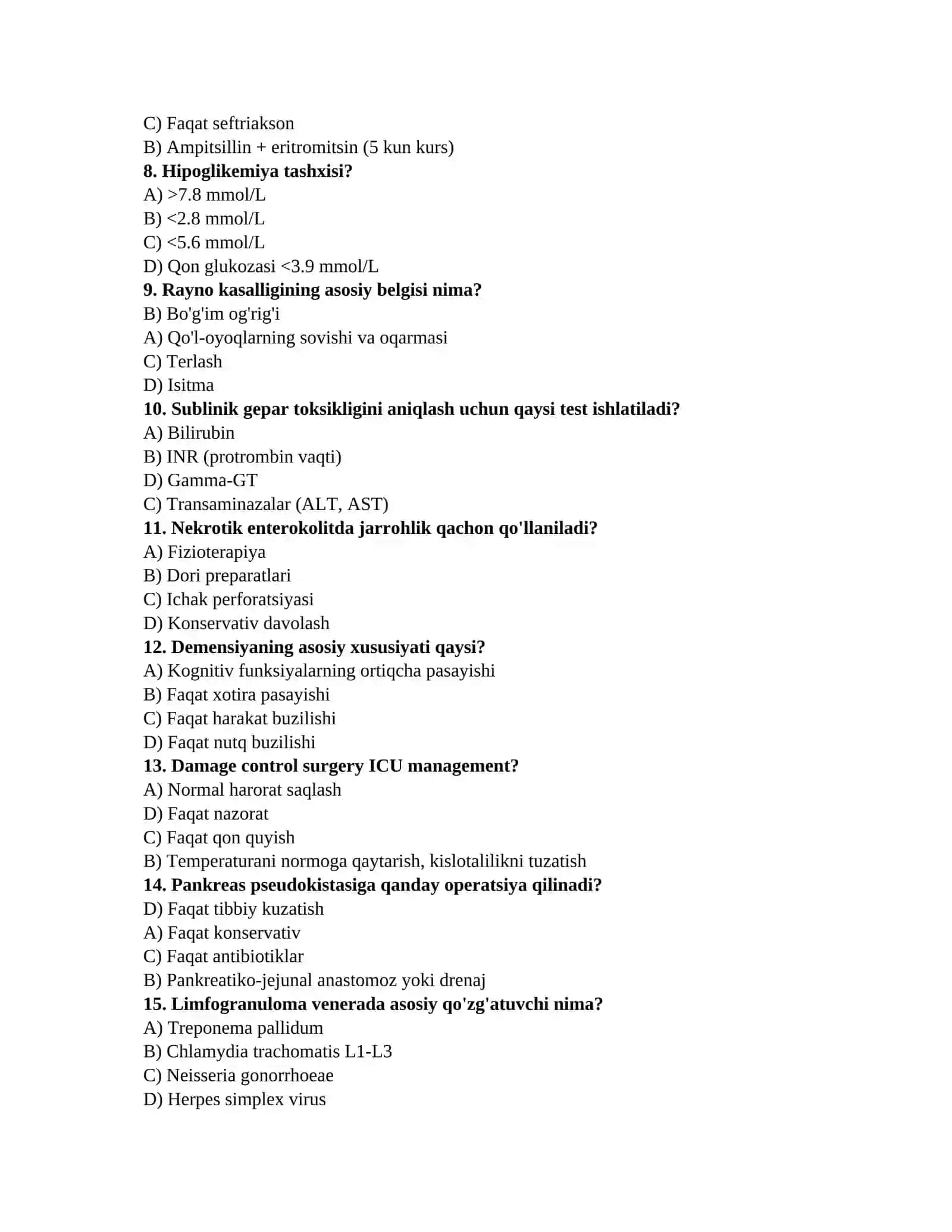 Eng yangi tibbiyot testlari 2