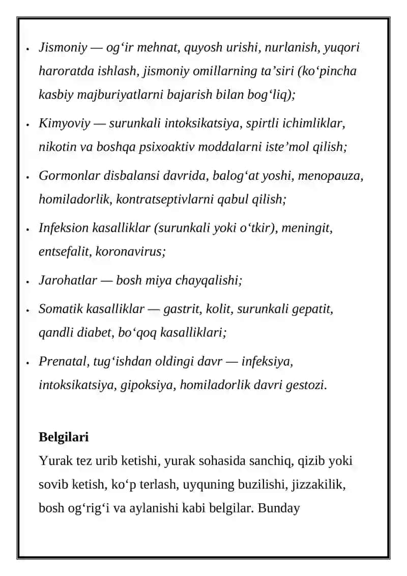 SOMATIK KASALLIKLARDAGI RUHIY BUZILISHLAR 2