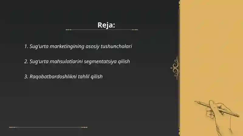 Sug'urta marketinggi va uning instrumentlari 2