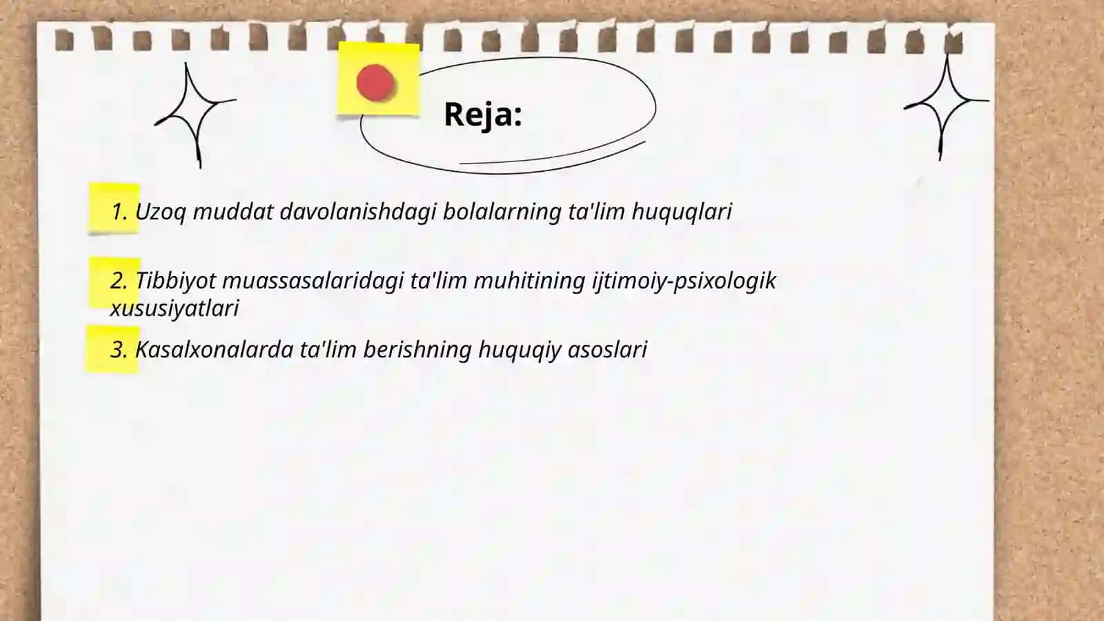 Uzoq muddat davolanayotgan bolalar uchun ta'lim 2