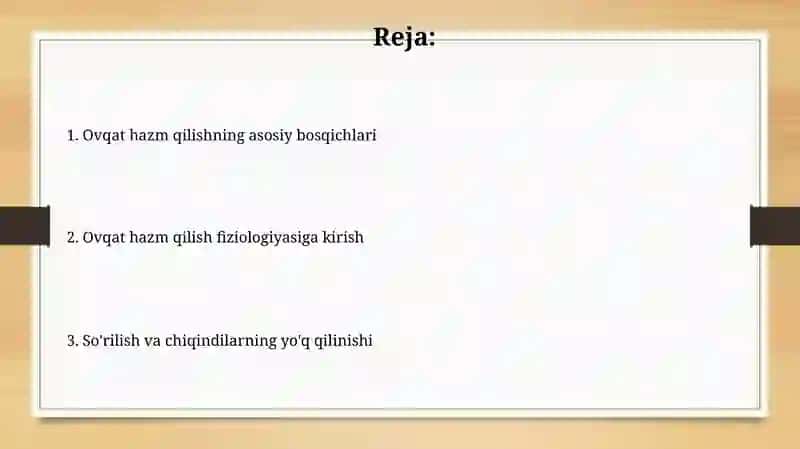 Hazm qilish fizologiyasi 2