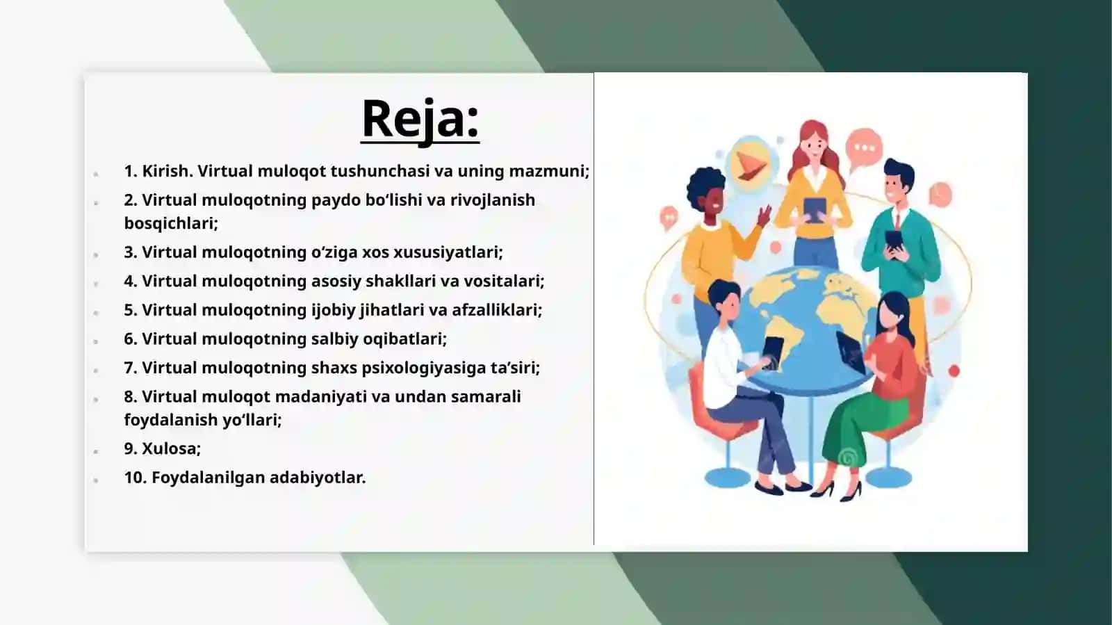 Virtual muoqotning o'ziga xos xususiyatlari, salbiy va ijobiy oqibatlari 2