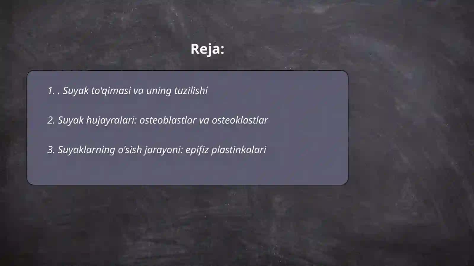 Organizmdagi suyaklarning tuzilishi 2