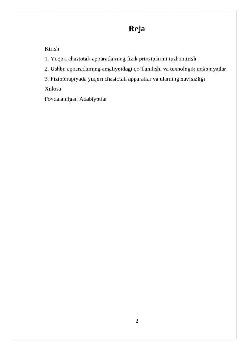 PAST VA YUQORI CHASTOTALI FIZIOTERAPEVTIK APPARATLAR 2
