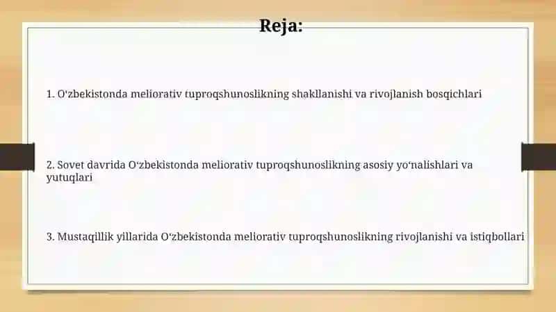 O'zbekistonda meliorativ tuproqshunoslik fanining rivojlanish tarixi 2