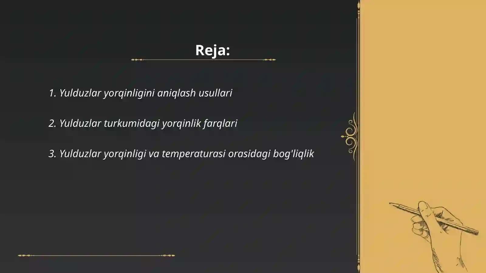 Yulduzlar yorqinligi va temperaturasi 2