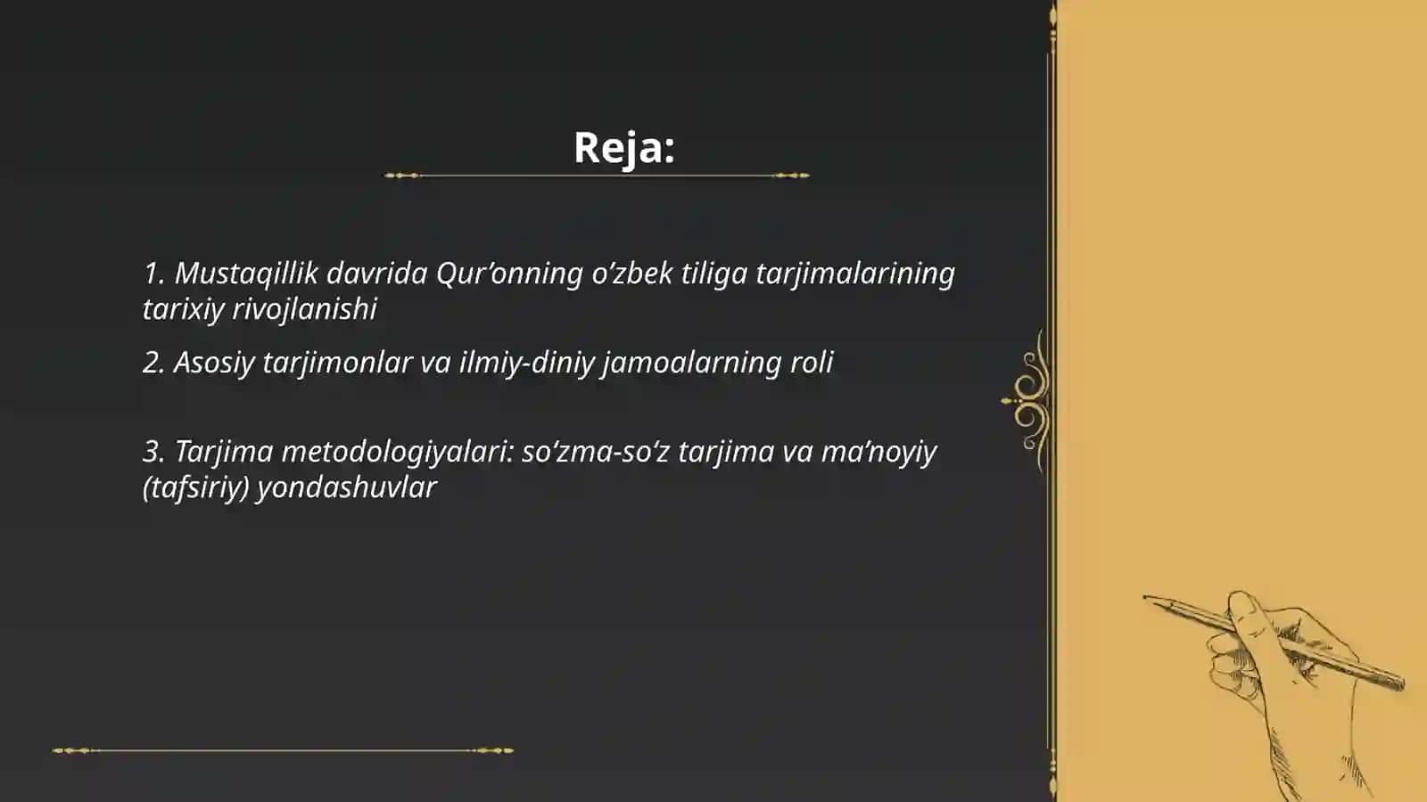 Mustaqillik yillarida Qur’onning o’zbek tiliga tarjima qilinishi va tafsirlari 2