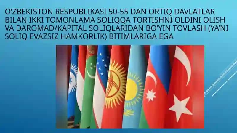 O’zbekistonda xorijiy davlatlar bilan soliq munosabatlarini tartibga solish 2