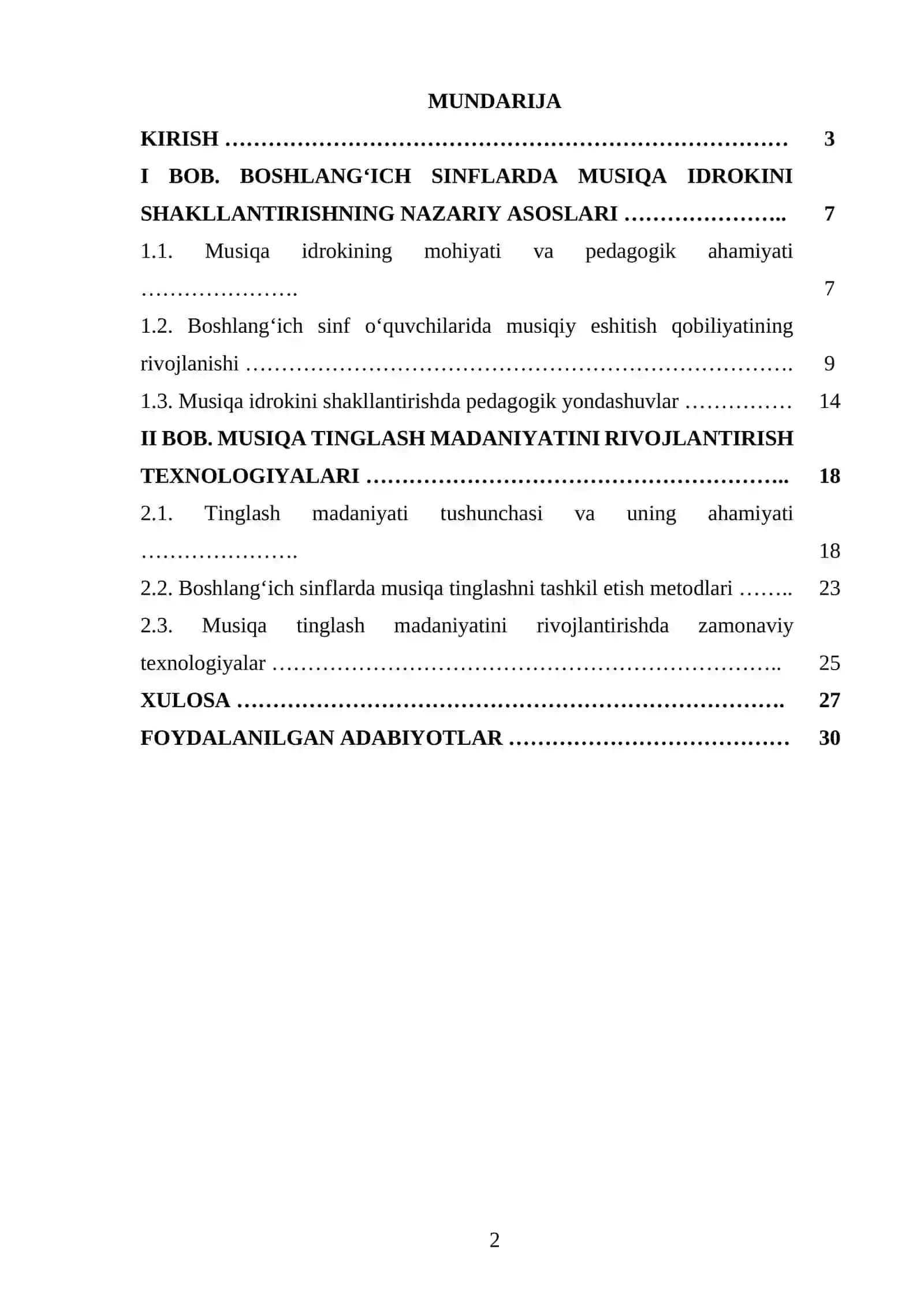 Boshlang‘ich sinflarda musiqa idroki va unda tinglash madaniyatini rivojlantirish texnologiyasi 2