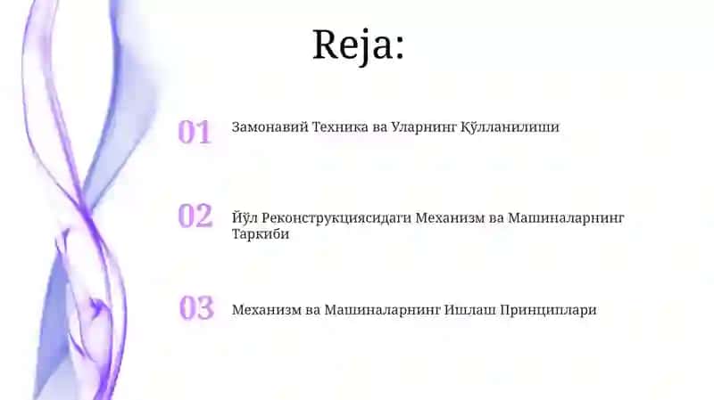 Йўл Реконструкциясидаги Механизм ва Машиналарнинг Таркиби 2