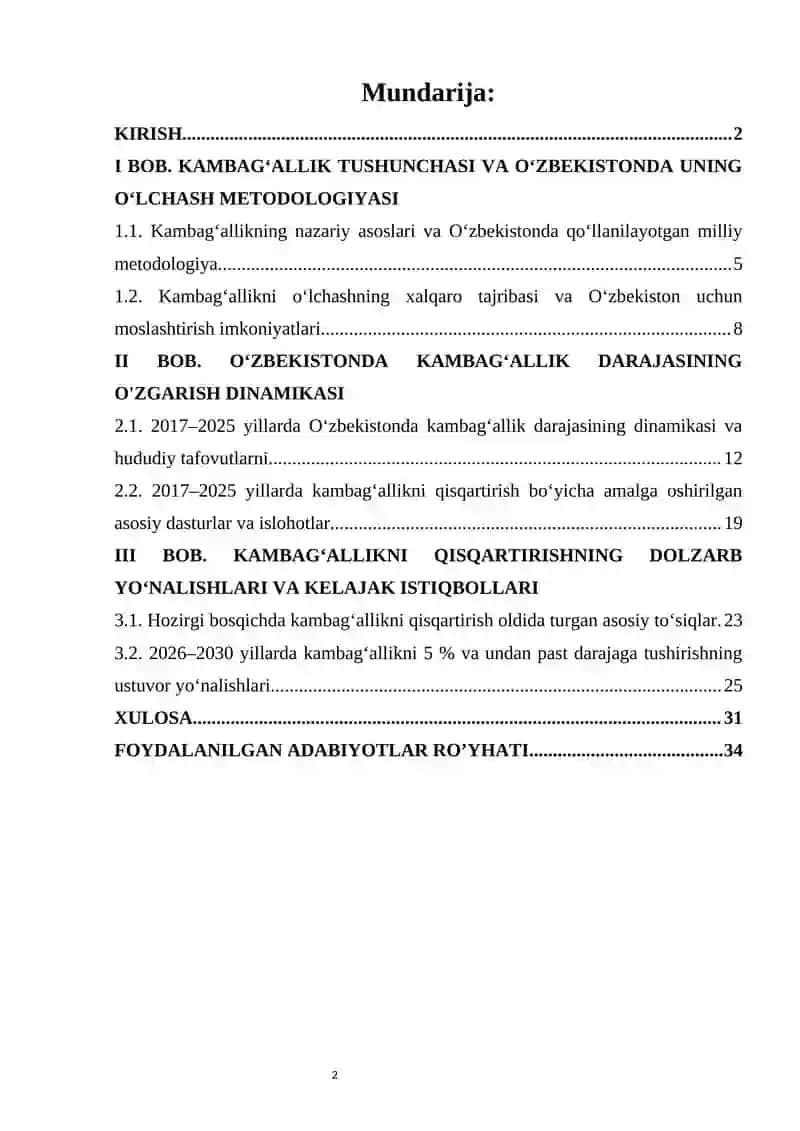 Oʻzbekistonda kambagʻallikni qisqartirishning asosiy yo'nalishlari 2
