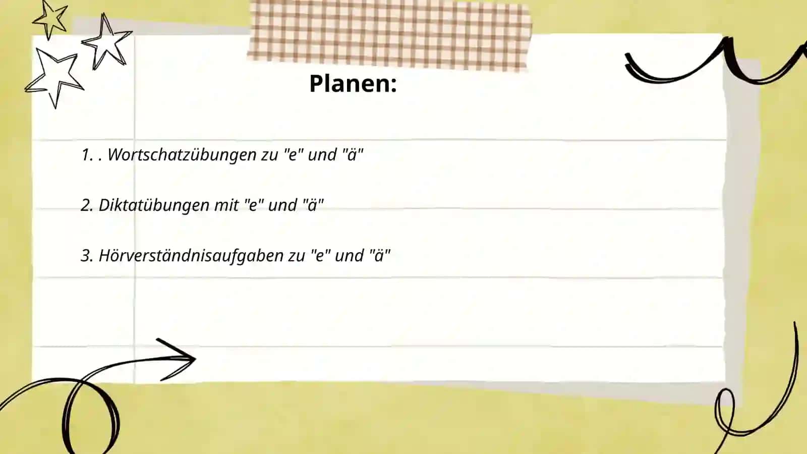 Wortschatzübungen zu "e" und "ä" 2