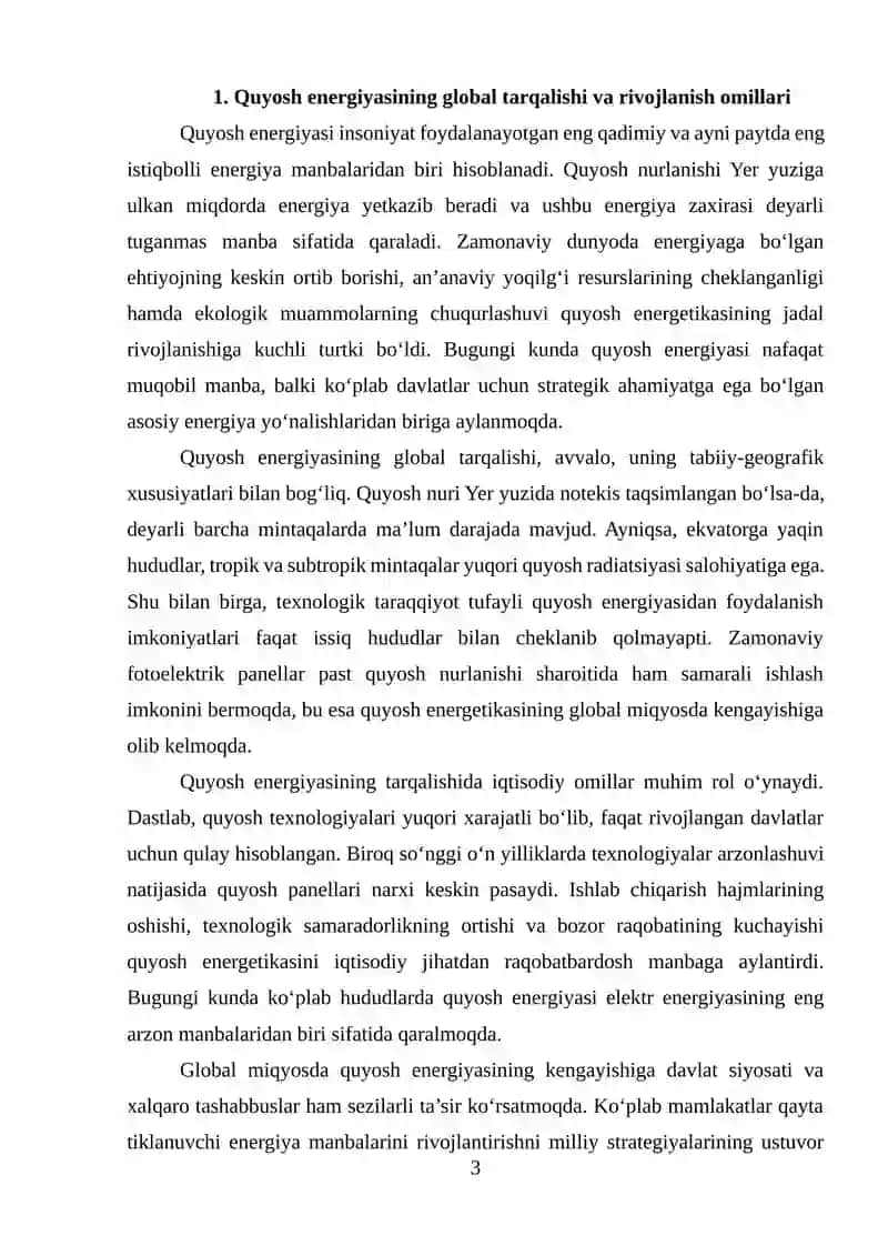 Quyosh energiyasining tarqalishi, Afrika va Osiyo uchun iqtisodiy model 2