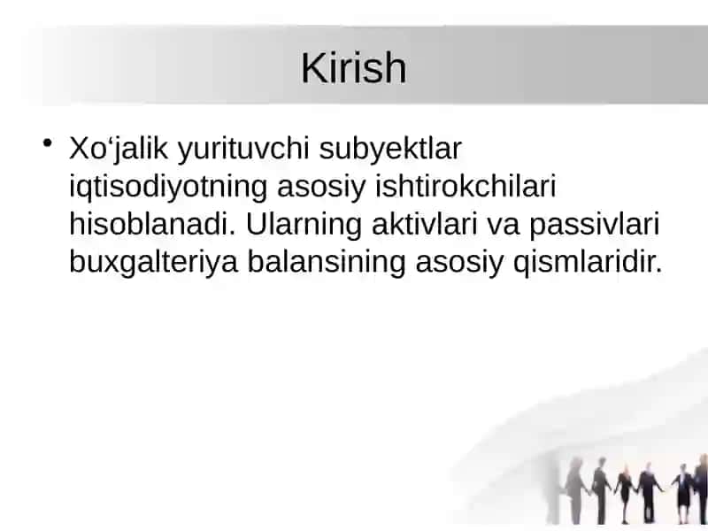 Aktivlar va passivlar 2