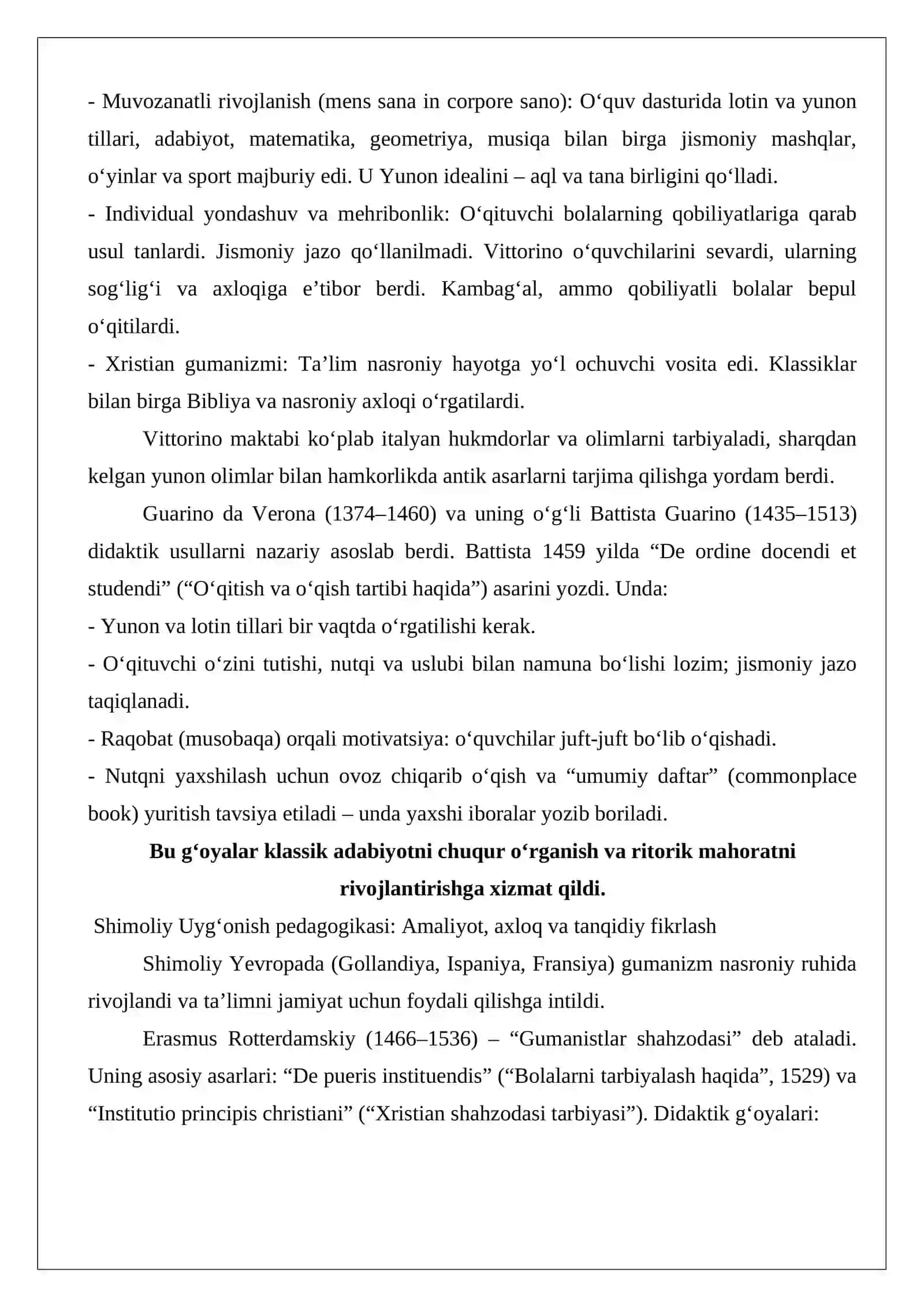 Garb uygonish davri pedagogikasi namoyondalarining didaktik g‘oyalari 2