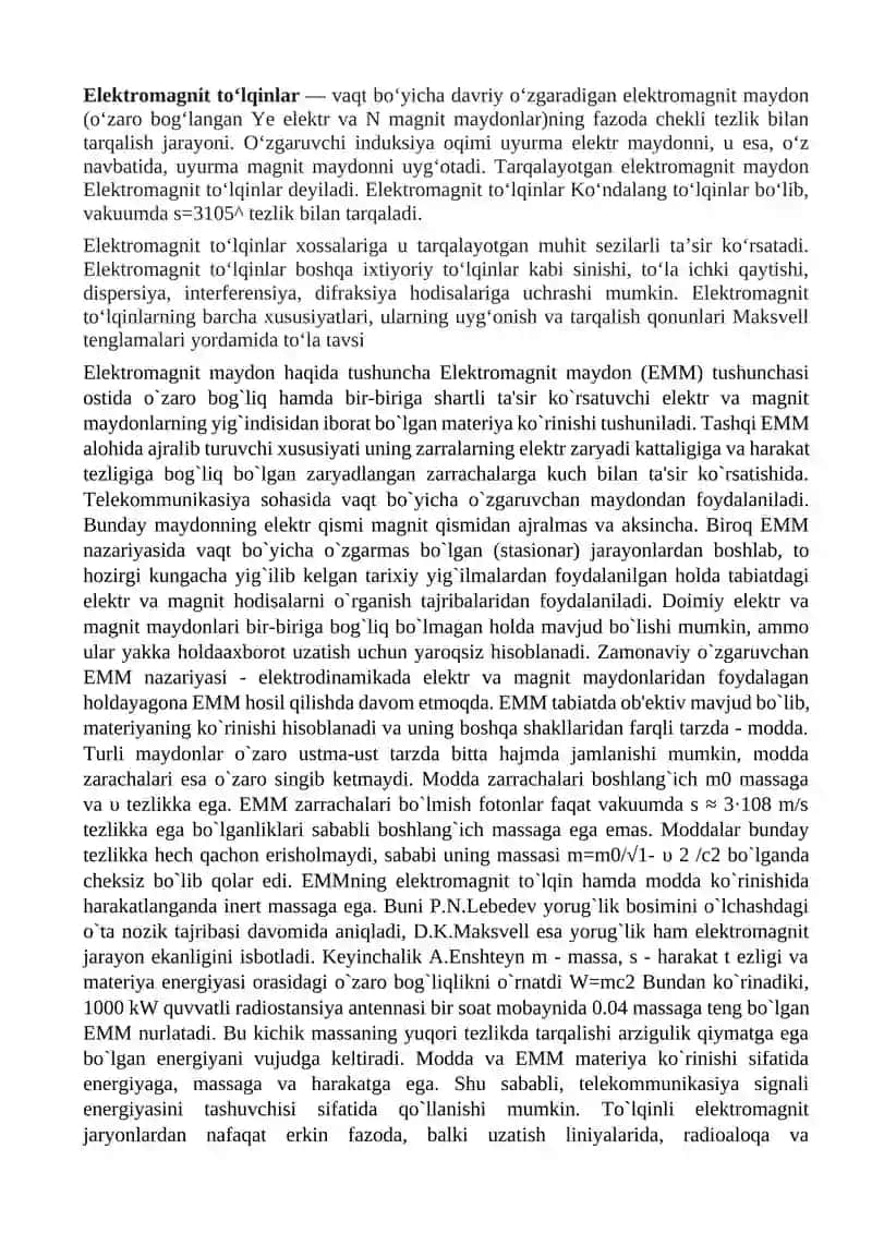 Kundalik hayotda elektromagnit nurlanish 2