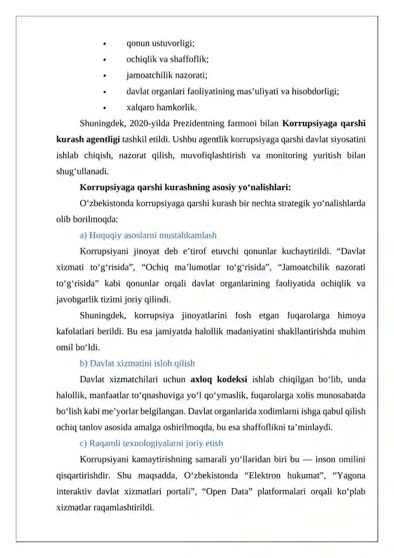 Oʻzbekistonda Korrupsiyaga Qarshi Kurash Mexanizmlari 2