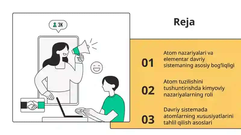 Elementar davriy sistemasining atom tuzilishi nazariyalari bilan bogʻliqligi 2