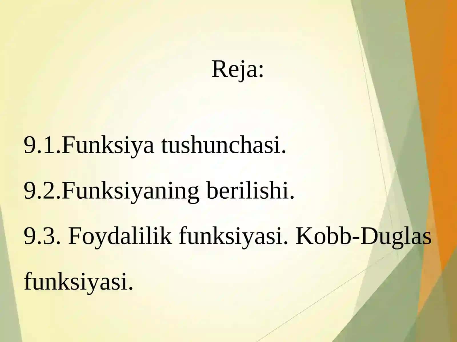 Funksiyaning IQTISODIY JARAYONLARDAGI O'RNI 2