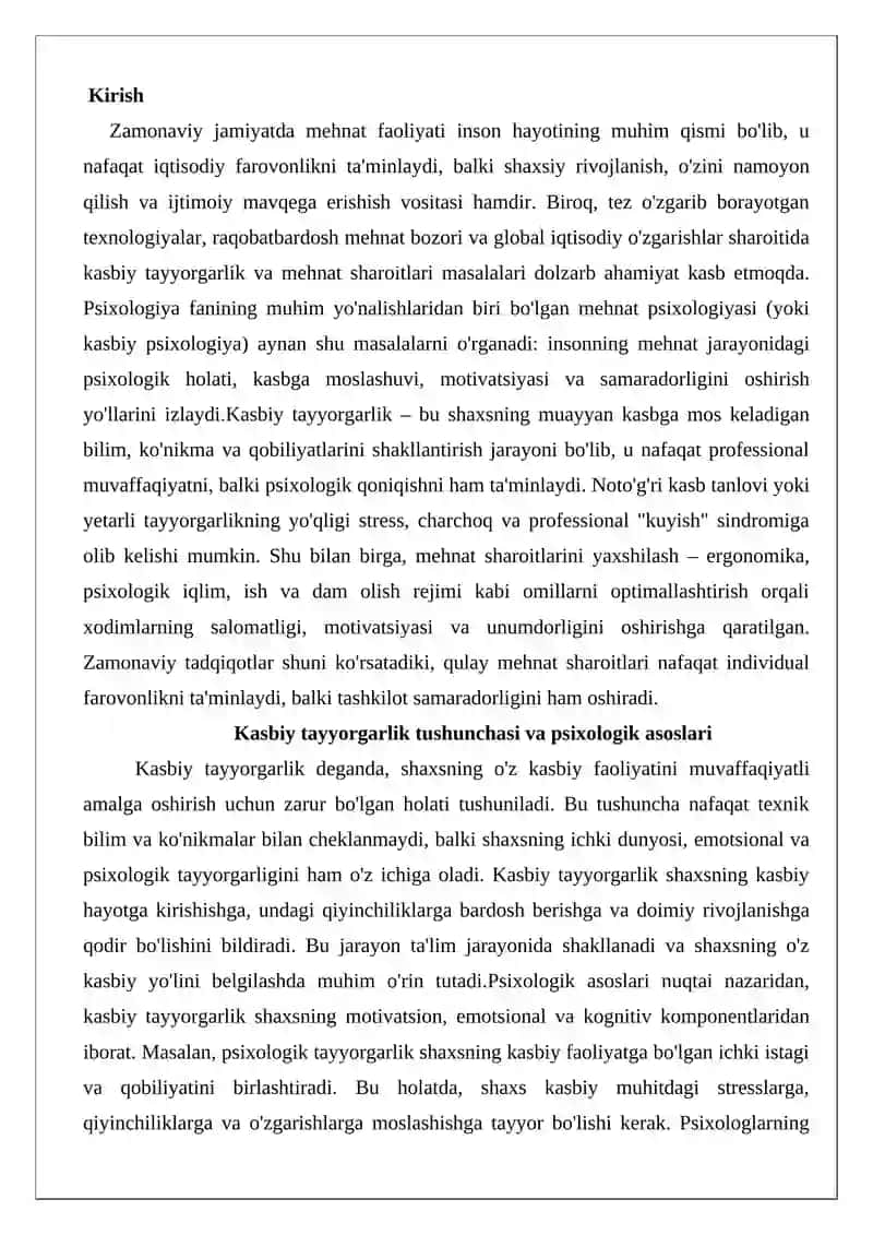 Psixologiyada kasbiy tayyorgarlik va mehnat sharoitlarini yaxshilash 2