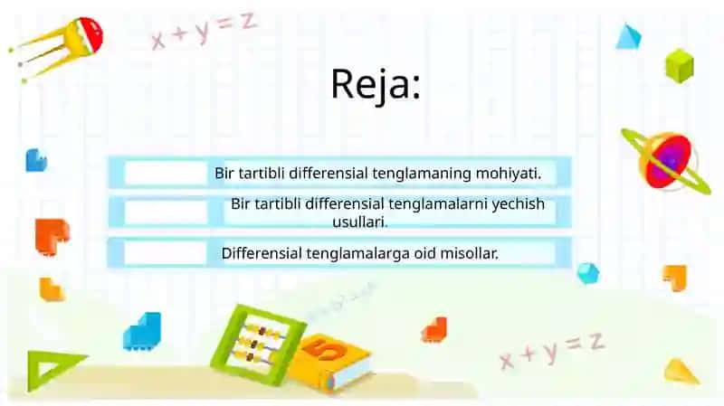 Birtartibli differensial tenglamalar va ularni yechish usullari 2