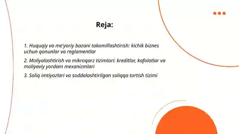 Oʻzbekistonda kichik biznes va xususiy tadbirkorlikni rivojlantirish istiqbollari 2