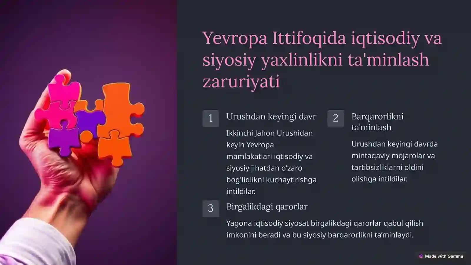 Yevropa Ittifoqining iqtisodiy integratsiyasining shakllanishiga ta’sir etuvchi asosiy iqtisodiy-siyosiy omillar 2