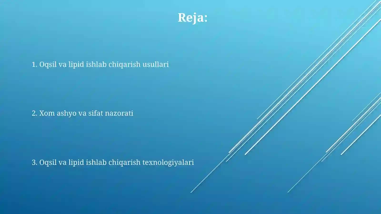 Oqsil va lipidlarni ishlab chiqarish texnologiyasi 2