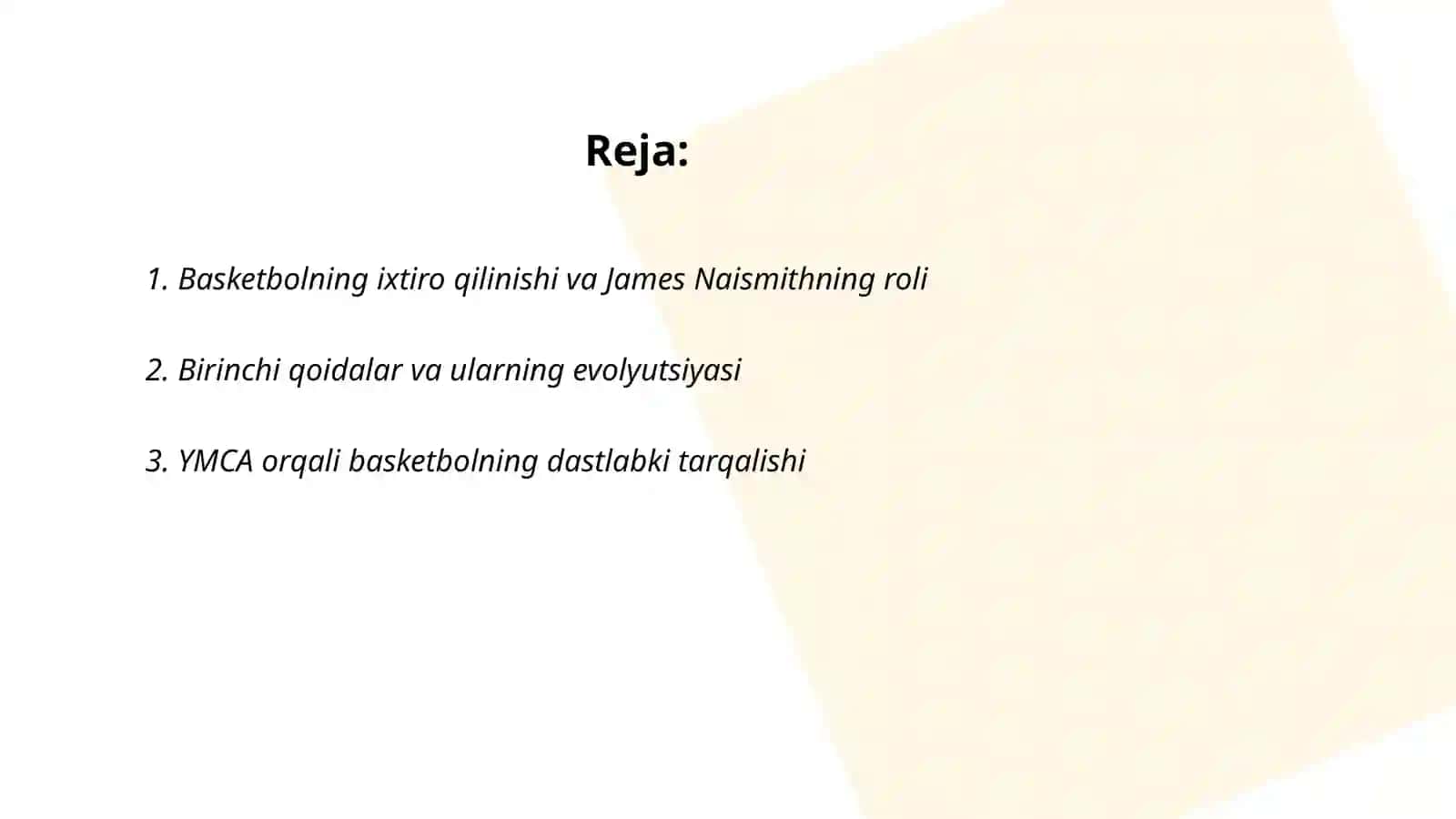 Basketbol o'yinining kelib chiqishi va rivojlanish tarixi 2
