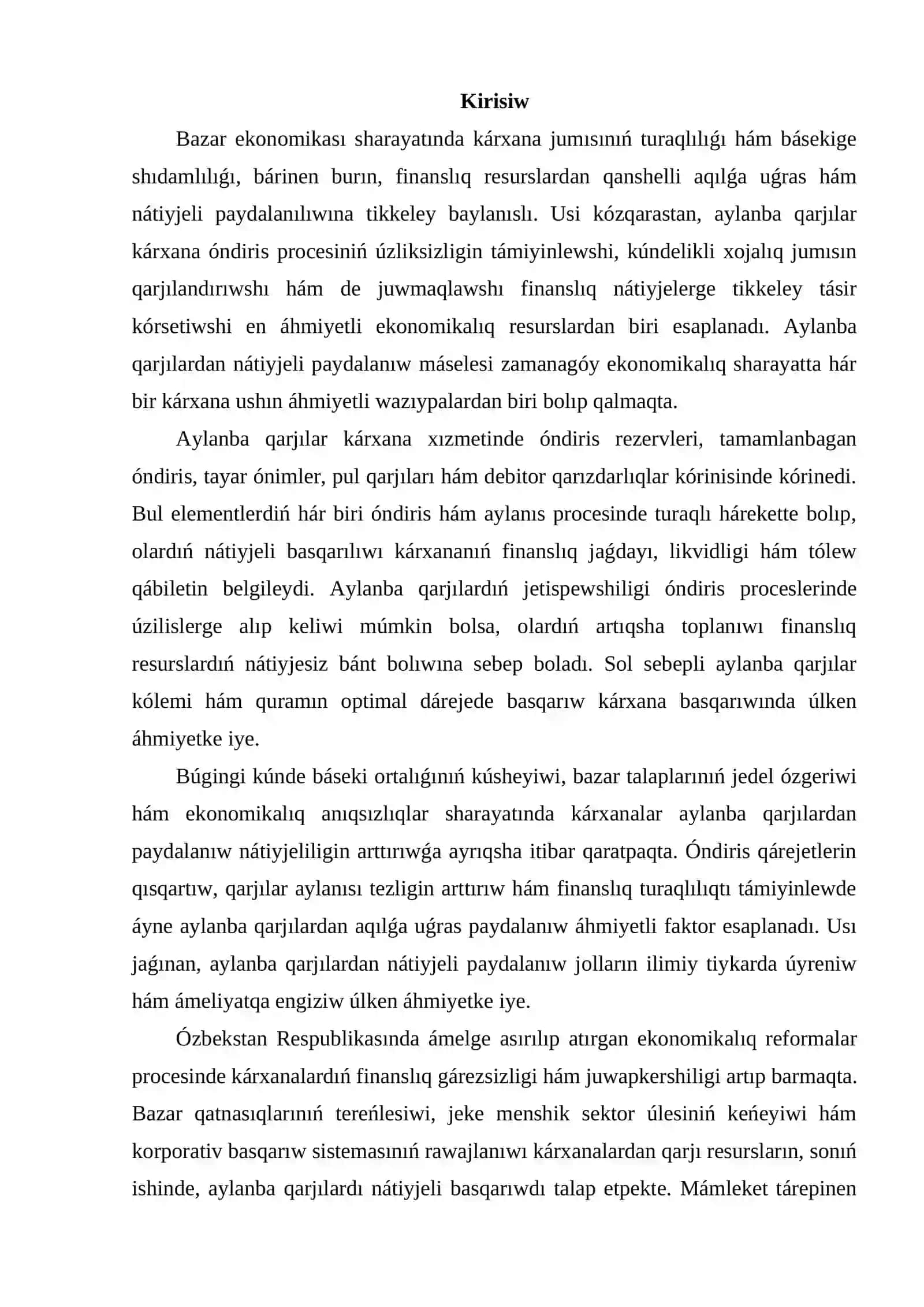 Kárxanada aylanba qarjılardan nátiyjeli paydalanıw jolları 2