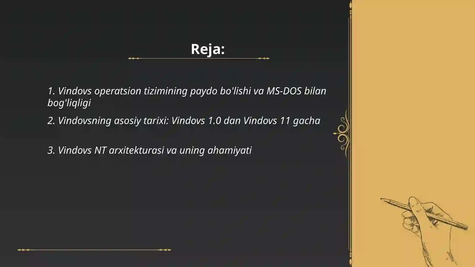 Vindovs operatsion tizimi tarixi va unda ishlash asoslari 2