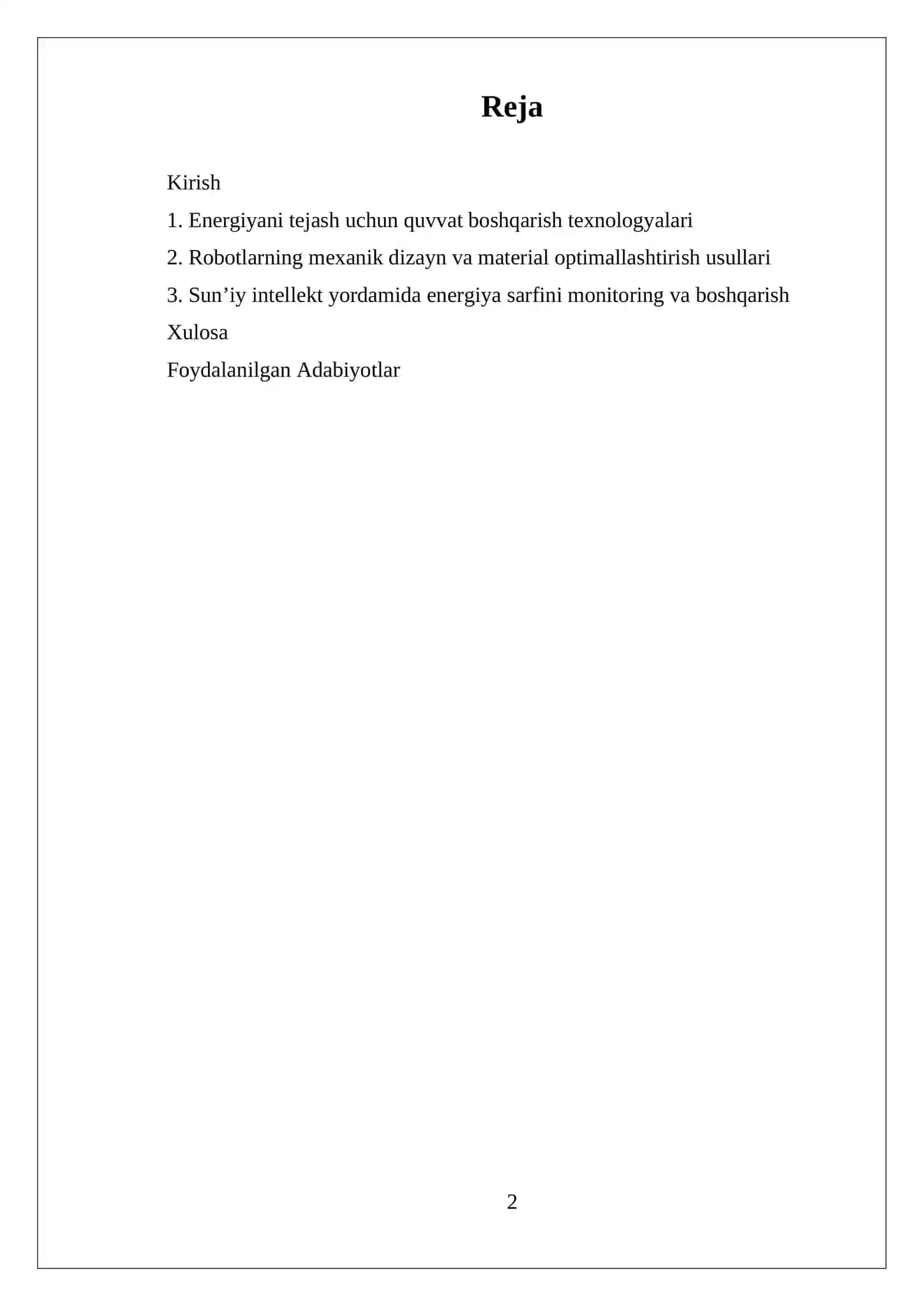 ENERGIYA SAMARADORLIGINI OSHIRISH AMALIYOTI 2
