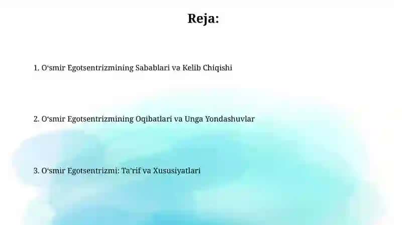 Oʻsmirlik egosentrizimi 2