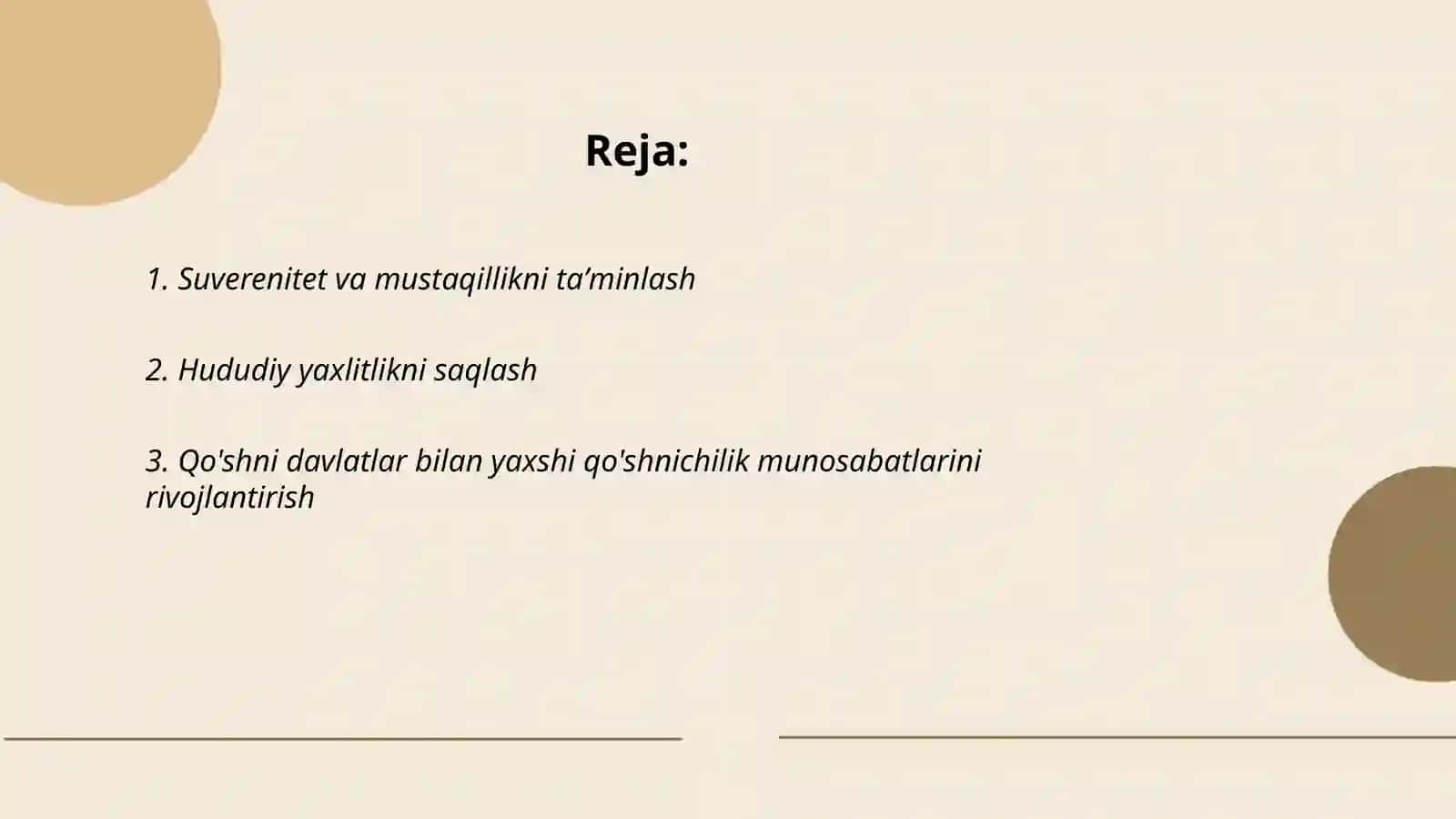 Oʻzbekiston Respublikasi tashqi siyosatining asosiy ustuvor tamoyillari 2