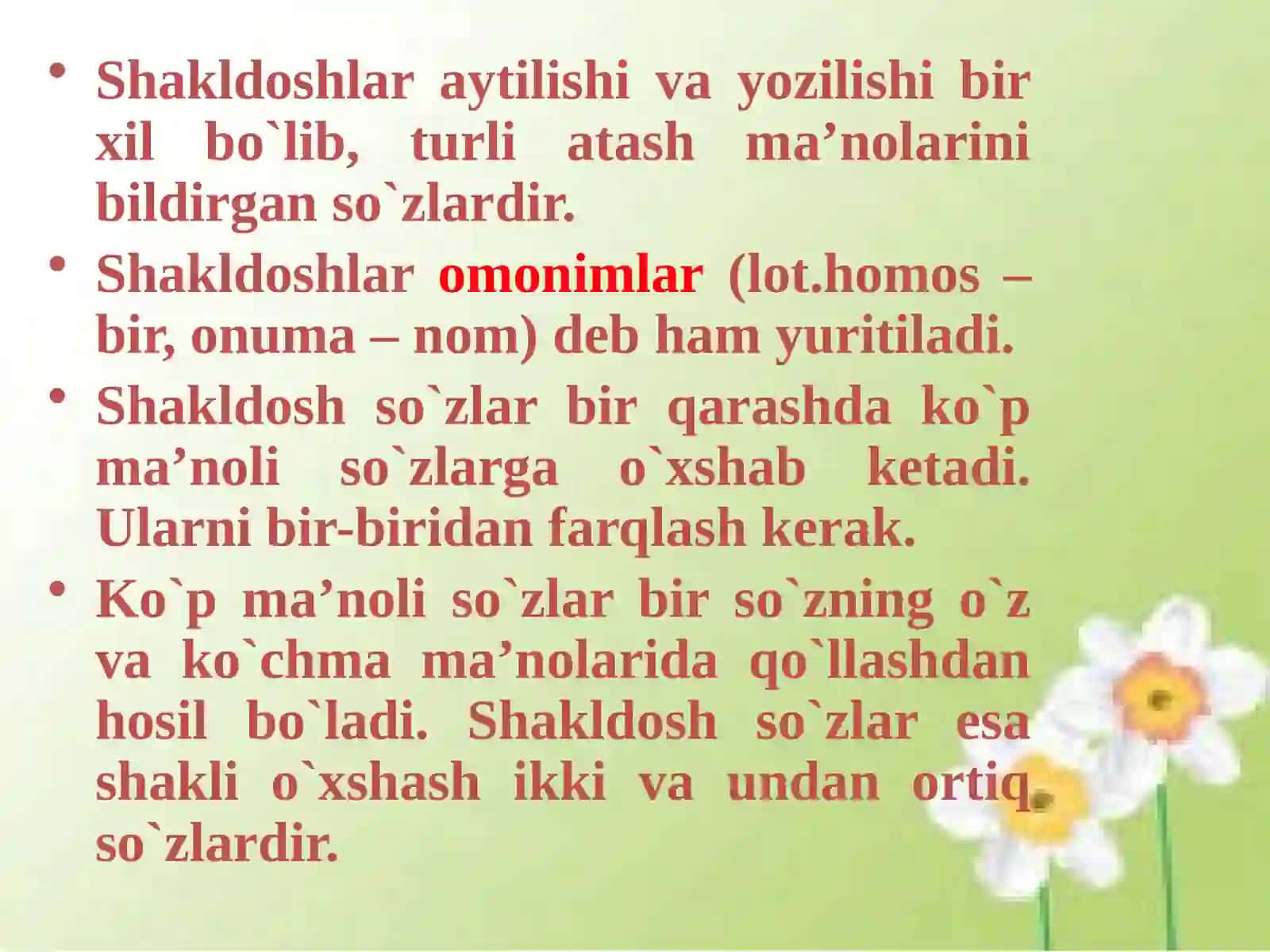 Shakldoshso`zlar 2