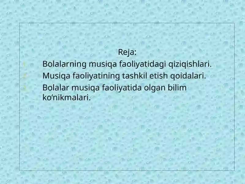 Maktabgacha yoshdagi bolalar musiqa faoliyati 2