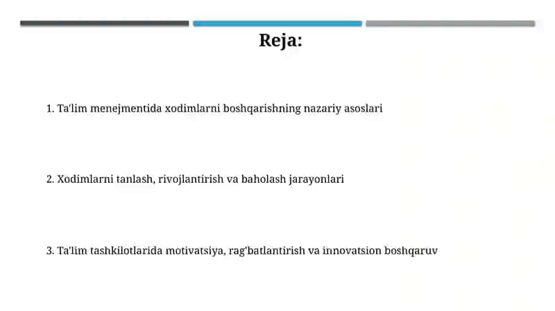 Ta’lim menejmentida xodimlarni boshqarishning nazariy asoslari 2