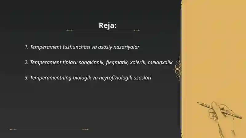 Temperament tiplari va xususiyatlari ONF tiplari 2