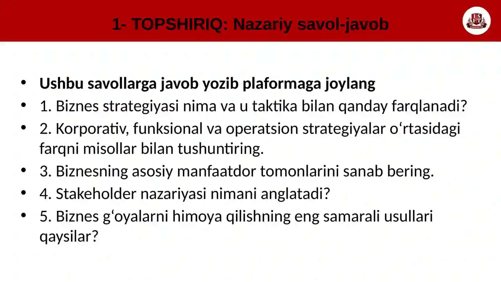 Biznes jarayonlarida rejalashtirishning mohiyati 2