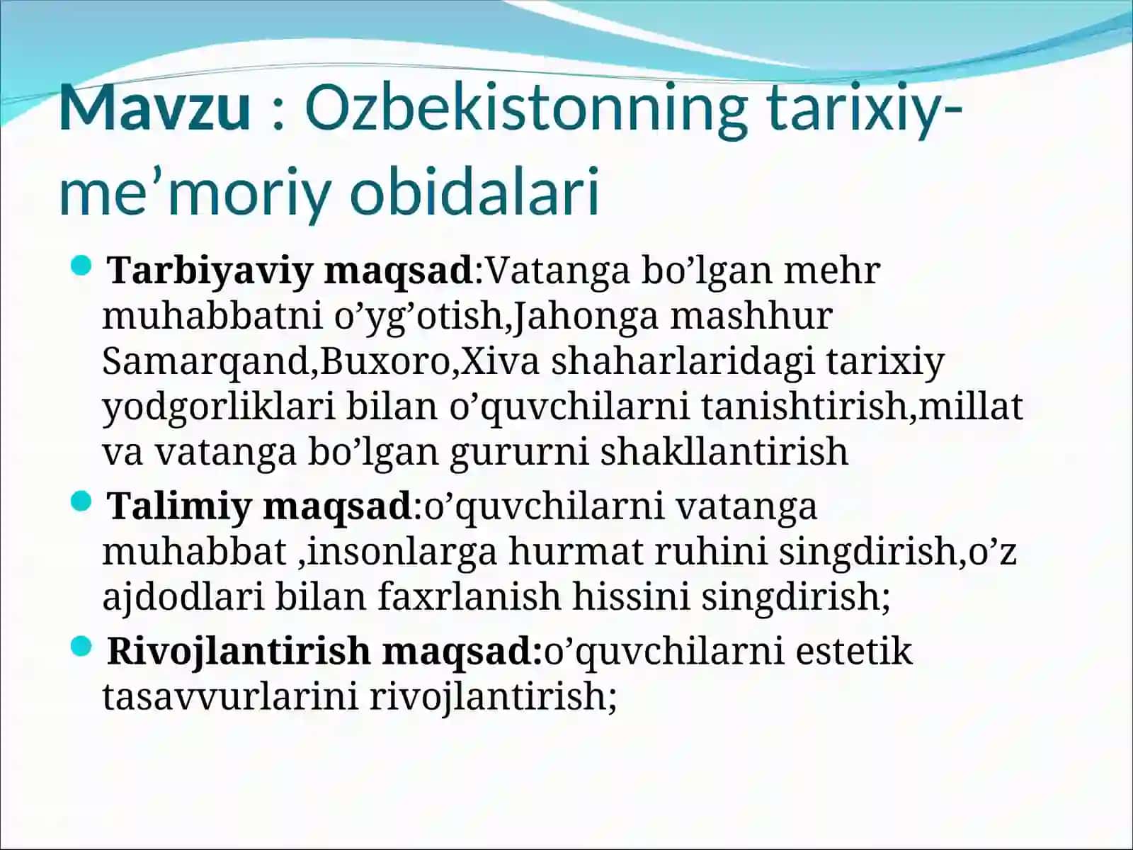 Ozbekistonning tarixiy-me’moriy obidalari 2